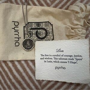 Pyrrha Silver Lion Talisman Necklace